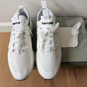NWT Tom Ford Men's Jago White Mesh Sneakers